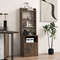 6 Tier Bookshelf Nightstand with Charging Station & Cabinet