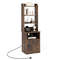6 Tier Bookshelf Nightstand with Charging Station & Cabinet