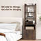 6 Tier Bookshelf Nightstand with Charging Station & Cabinet