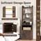6 Tier Bookshelf Nightstand with Charging Station & Cabinet