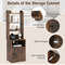 6 Tier Bookshelf Nightstand with Charging Station & Cabinet
