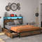 Smart LED Full Queen Size Bed Frame With Hidden Storage Drawers SpaceSaving Design 0