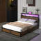 Smart LED Full Queen Size Bed Frame With Hidden Storage Drawers SpaceSaving Design 1