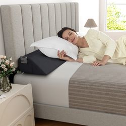 bed wedge pillow for posture support & back pain relief comfort pillow with storage pockets