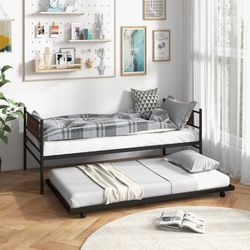 twin day bed with trundle space-saving platform bed for small space living