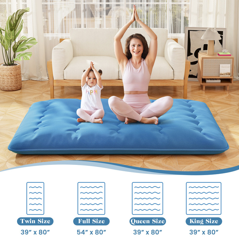 Foldable Futon Mattress with Washable Cover & Carry Bag, Portable for Camping, Home & Travel