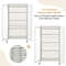 White Rolling Storage Armoire Closet with Hanging Rod & Adjustable Shelf Space Saving Wardrobe
