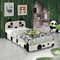 Twin Size Kids Bed with Cute Panda Headboard Low Profile & Sturdy Bed Frame