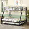Twin Over Full Bunk Bed Frame with Trundle Space Saving Black Metal Bed Frame for Guest Rooms