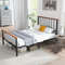 Full Size Bed Frame with Headboard and Footboard Sturdy Metal & MDF Platform Bed