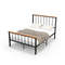 Full Size Bed Frame with Headboard and Footboard Sturdy Metal & MDF Platform Bed