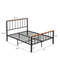 Full Size Bed Frame with Headboard and Footboard Sturdy Metal & MDF Platform Bed