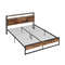 Full/Queen Bed Frame with 2 Tier Storage Headboard & Charging Station Sturdy Metal Design