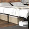 Full/Queen Bed Frame with 2 Tier Storage Headboard & Charging Station Sturdy Metal Design
