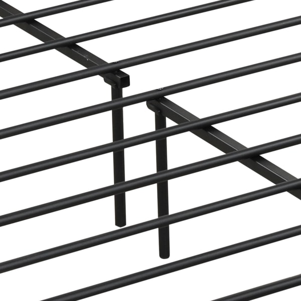 Full/Queen Bed Frame with 2 Tier Storage Headboard & Charging Station Sturdy Metal Design