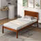 Twin Full Queen Size Bed Frame with Wooden Headboard and Slat Support, Solid Platform Base with Storage Space