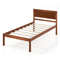 Twin Full Queen Size Bed Frame with Wooden Headboard and Slat Support, Solid Platform Base with Storage Space