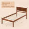 Twin Full Queen Size Bed Frame with Wooden Headboard and Slat Support, Solid Platform Base with Storage Space