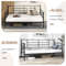Twin Size Metal Daybed Sofa Bed Frame with Armrests and Backrest, Modern Guest Bed with Storage Space for Living Room