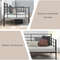 Twin Size Metal Daybed Sofa Bed Frame with Armrests and Backrest, Modern Guest Bed with Storage Space for Living Room