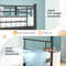 Twin Over Twin Metal Bunk Bed with Ladder and Full-length Guardrails, Heavy Duty Frame for Kids, Teens, Dorm