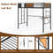 Twin Size Industrial Metal Loft Bed with Storage Shelf & Built-In Ladder, Space-Saving Design for Kids, Teens, Dorms