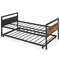 Twin Metal Daybed with Trundle & Lockable Wheels – Space-Saving Industrial Sleeper Sofa