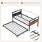Twin Metal Daybed with Trundle & Lockable Wheels – Space-Saving Industrial Sleeper Sofa