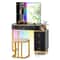 Modern Vanity Table Set RGB LED Lights Wireless Charging Station Adjustable Mirror 4