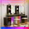 Modern Vanity Table Set RGB LED Lights Wireless Charging Station Adjustable Mirror 7