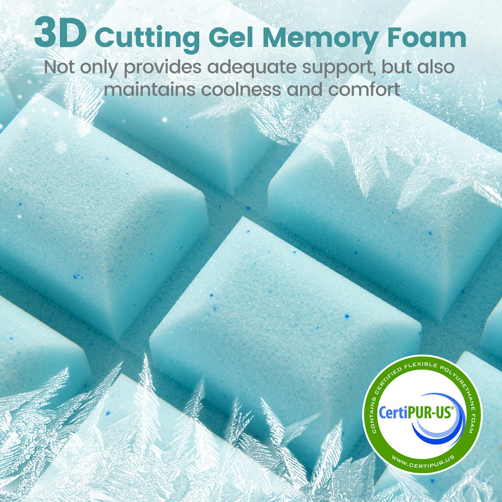 Cooling Gel Memory Foam Pillows (Set of 2), 3D Cutting Technology for Optimal Air Flow & Comfort
