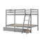 Wooden Twin Bunk Bed With 2 Storage Drawers Ladder Sturdy Twin Over Twin Bed Frame For Kids Teens 3