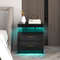 Modern LED Nightstand with 2 Storage Drawers, Bedside Table with Built-In Lighting
