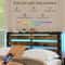 Full/Queen/Twin Size Bed Frame with Drawers, LED Lights & USB Ports, Modern Platform Bed with Storage, Headboard Shelf