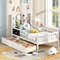Wooden TwinFull Size Bed Frame For Kids With Storage Drawers Bookcase Headboard Blackboard Modern 1