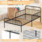 Metal Twin Bed Frame With Headboard And Safety Side Guardrails No Box Spring Needed Underbed Storag 4