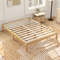 Queen Wood Bed Frame with Slatted Support & Rubber Wood Legs, Sturdy Platform Bed with Storage Space & Easy Assembly