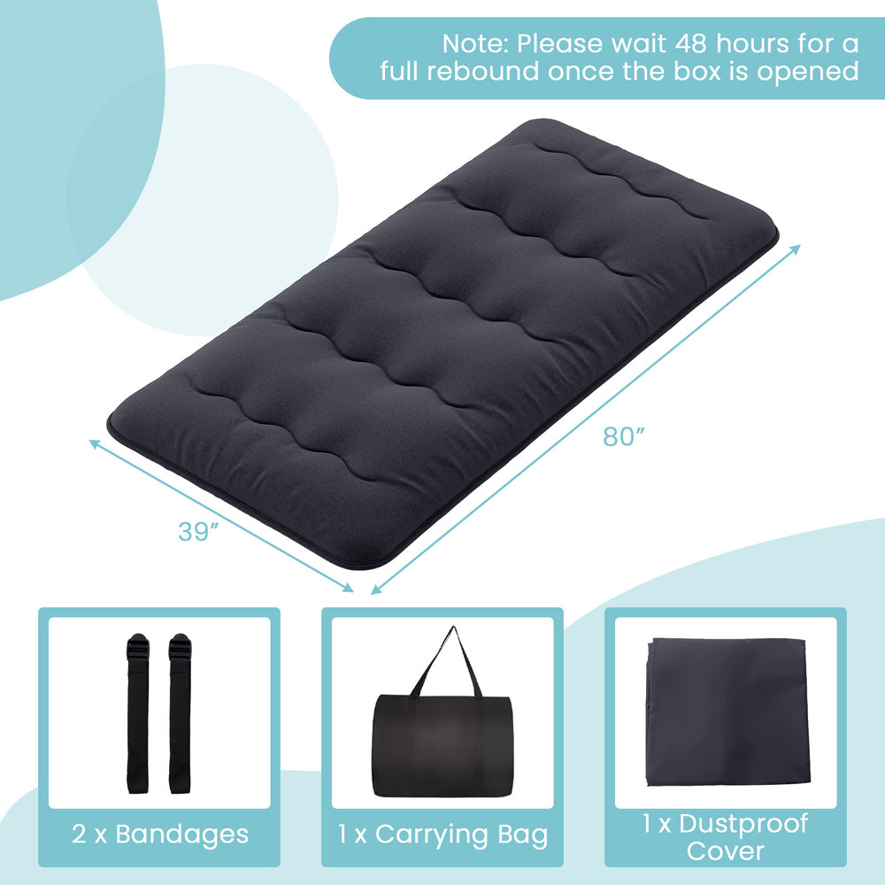 Futon Mattress with Washable Cover and Foldable Mat, Portable Floor Bed for Guest, Camping, Kids, Yoga