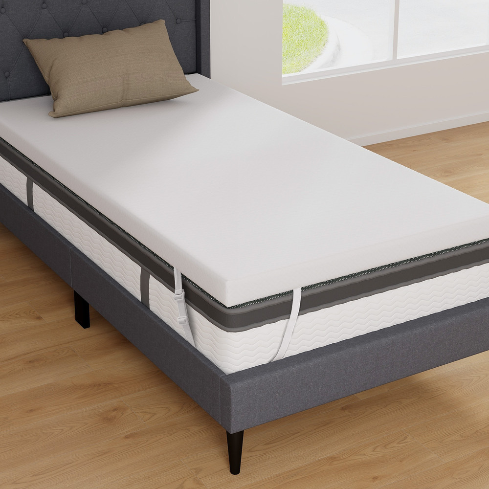 3 Inch Gel-Infused Memory Foam Mattress Topper with Removable Cover, Cooling Bed Pad with CertiPUR-US Certified Foam
