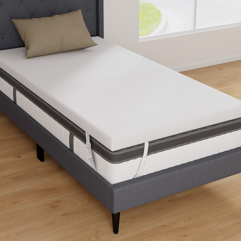 3 Inch Gel-Infused Memory Foam Mattress Topper with Removable Cover, Cooling Bed Pad with CertiPUR-US Certified Foam