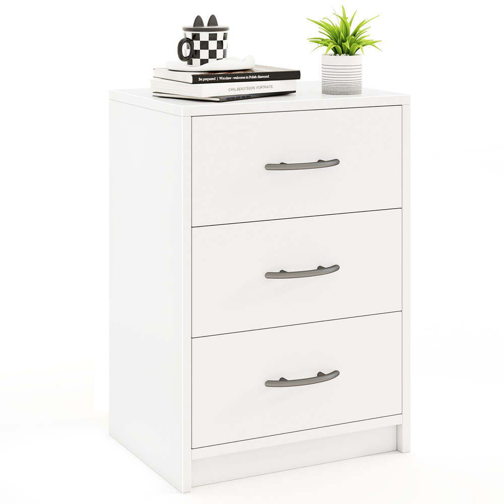 Modern 3-Drawer Nightstand with Storage, Stylish Living Room Side Table with Spacious Drawers