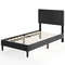 Full/Queen/Twin Size Bed Frame with Vertical Channel Tufted Headboard & Wooden Slats – Sturdy Upholstered Platform Bed