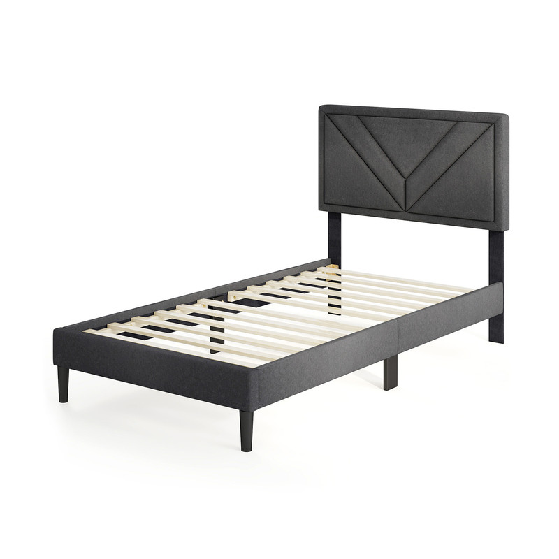 Luxury Upholstered Platform Bed with Tufted Headboard & Wooden Slats – Sturdy & Stylish