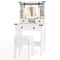 Stylish Vanity Desk with LED Mirror, Adjustable Shelves & Makeup Storage