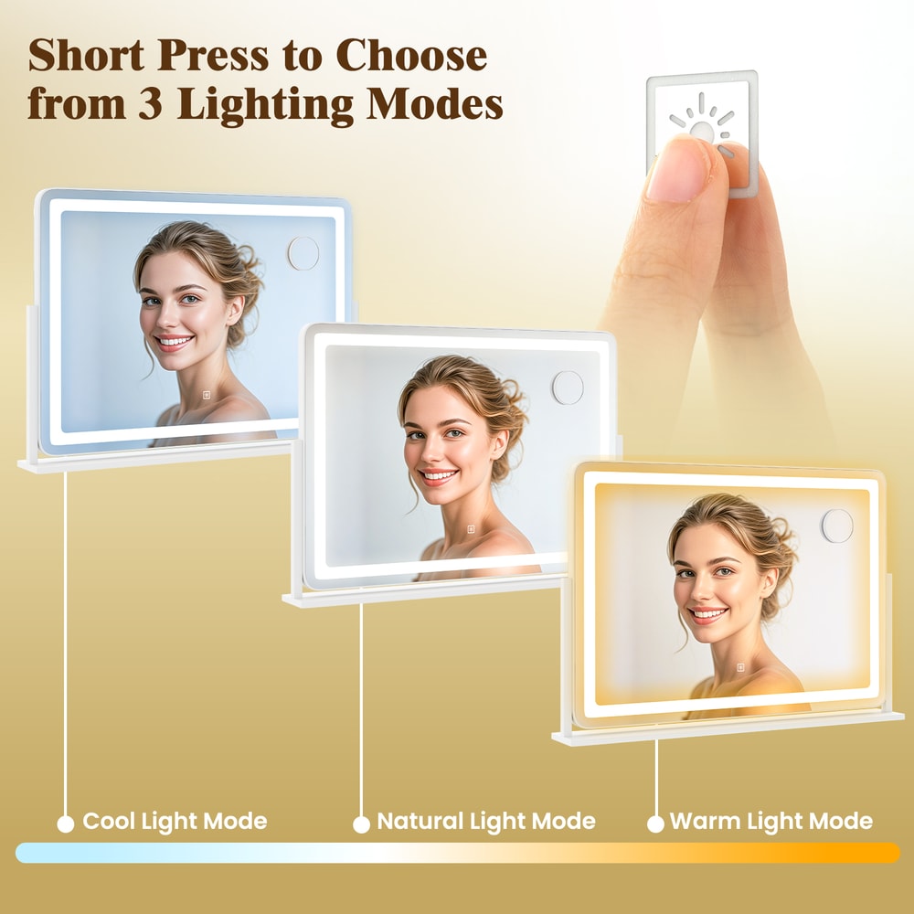 32 X 22 Large Makeup Vanity Mirror With 3Color Lighting Mode Adjustable Brightness 2