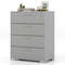 Modern 4-Drawer Storage Cabinet with Handles, Metal Legs & Anti-Tip Safety Features