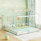 Double Floor Bed for Twins with Safety Guardrails, House Beds for 2 Kids