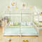 Double Floor Bed for Twins with Safety Guardrails, House Beds for 2 Kids