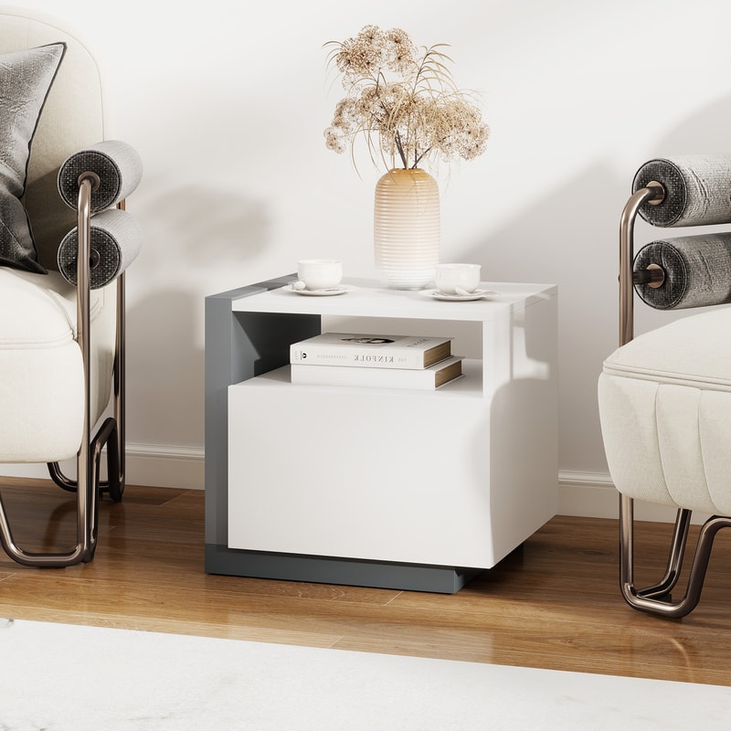 Modern Minimalist Nightstand with Drawer, Stylish Bedroom Storage
