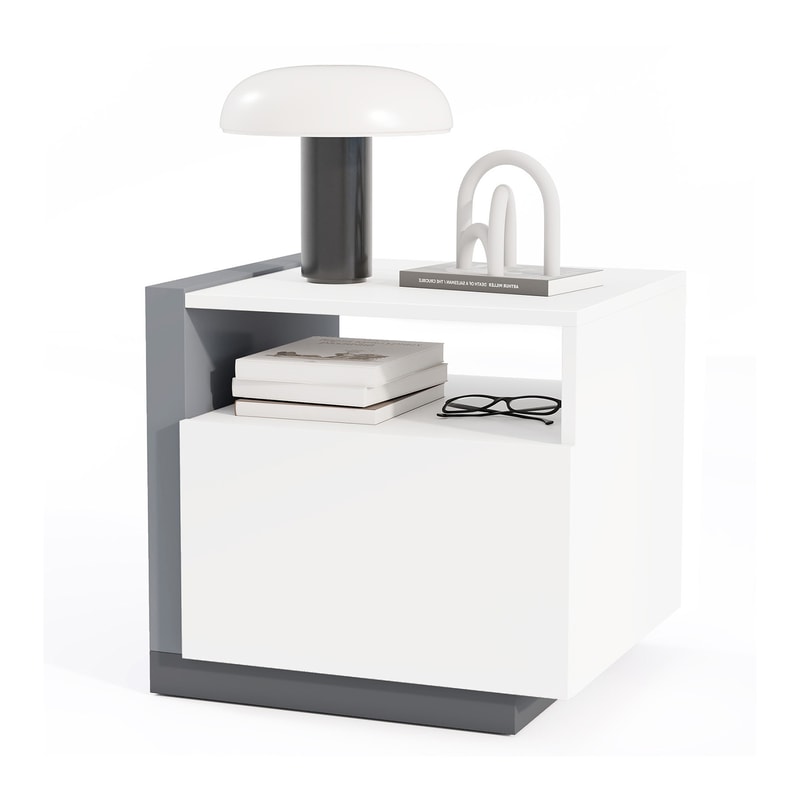 Modern Minimalist Nightstand with Drawer, Stylish Bedroom Storage